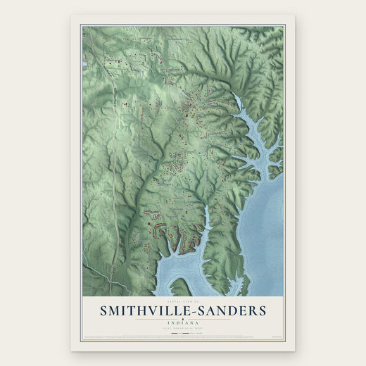 Smithville-Sanders, Indiana map print, the full design