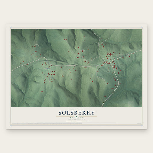 Solsberry, Indiana map print, the full design
