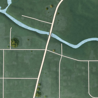 Close-up of the map of Spring Grove, Indiana print showing street and building detail