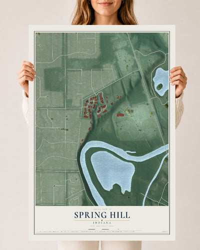 Map of Spring Hill, Indiana, 24 x 36 inch unframed archival matte print