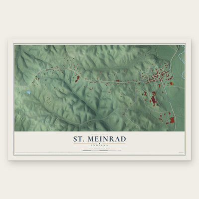 St. Meinrad, Indiana map print, the full design