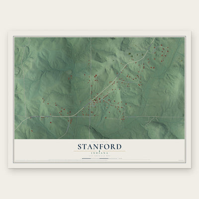 Stanford, Indiana map print, the full design