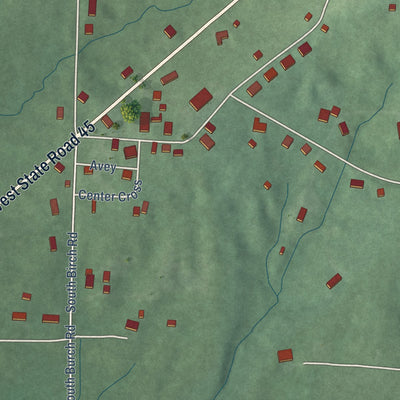 Close-up of the map of Stanford, Indiana print showing street and building detail