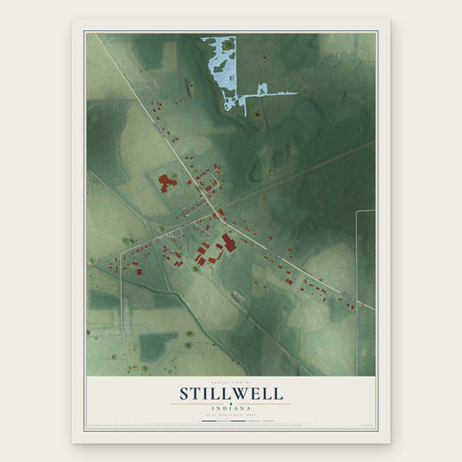 Stillwell, Indiana map print, the full design
