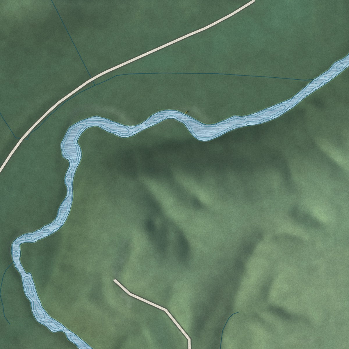 Second close-up of the map of Stinesville, Indiana print showing more streets and buildings