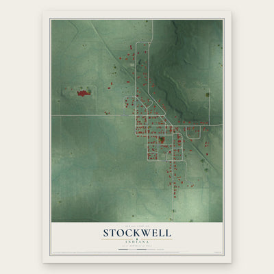 Stockwell, Indiana map print, the full design
