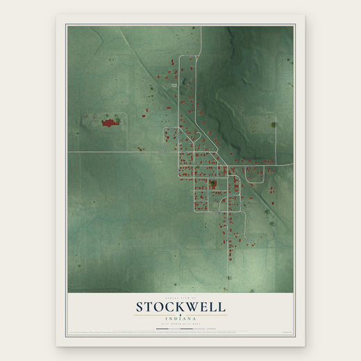 Stockwell, Indiana map print, the full design