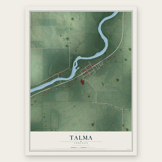 Talma, Indiana map print, the full design