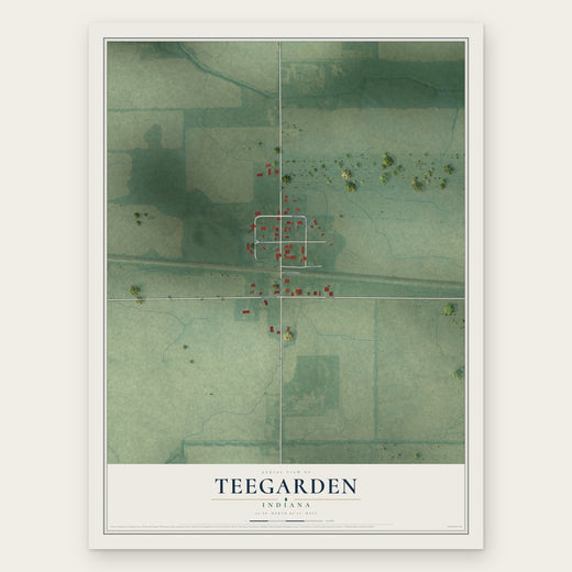 Teegarden, Indiana map print, the full design