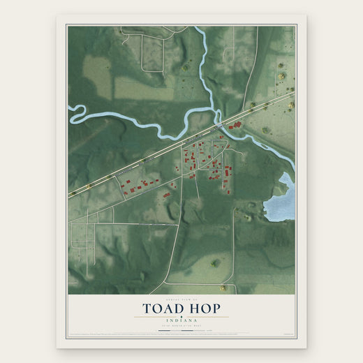 Toad Hop, Indiana map print, the full design