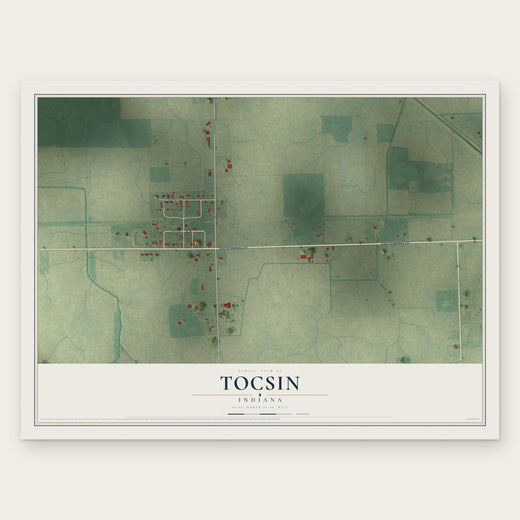 Tocsin, Indiana map print, the full design