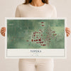 Map of Topeka, Indiana, 12 x 18 inch unframed archival matte print