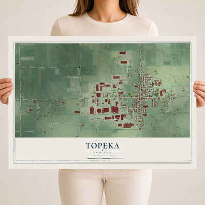 Map of Topeka, Indiana, 18 x 24 inch unframed archival matte print