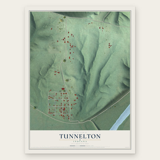 Tunnelton, Indiana map print, the full design