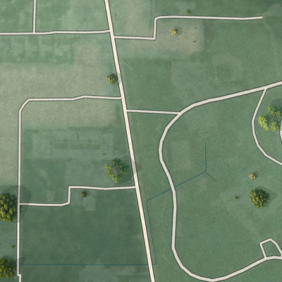 Close-up of the map of Ulen, Indiana print showing street and building detail