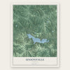 Unionville, Indiana map print, the full design