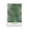 Map of Veedersburg, Indiana, 12 x 18 inch unframed archival matte print