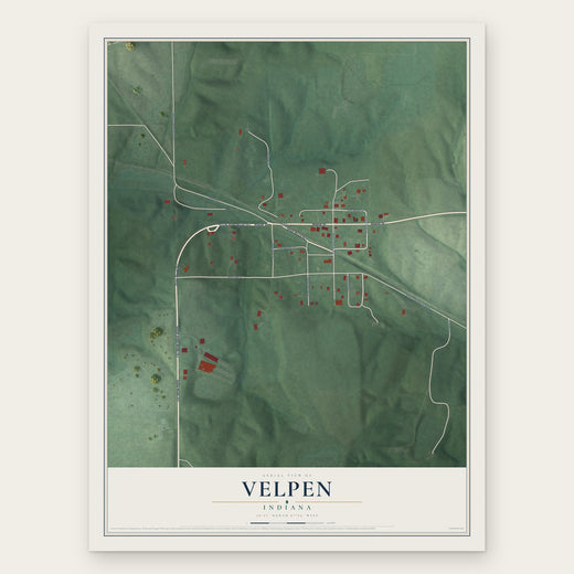Velpen, Indiana map print, the full design