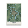 Map of Vernon, Indiana, 12 x 18 inch unframed archival matte print