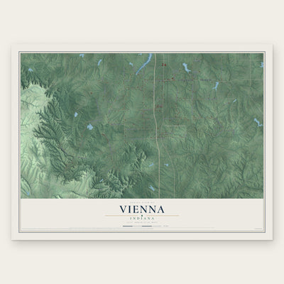 Vienna, Indiana map print, the full design