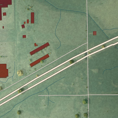 Close-up of the map of Vistula, Indiana print showing street and building detail