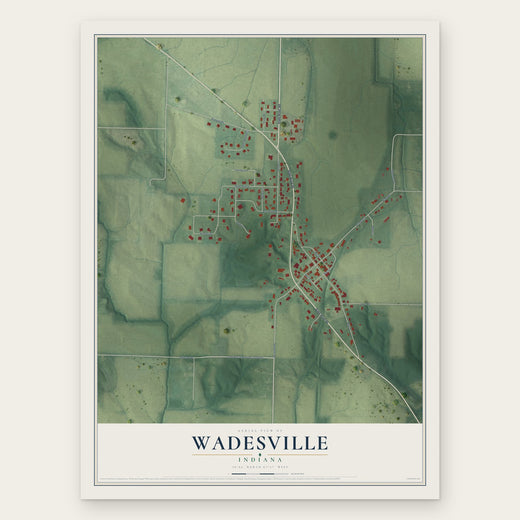 Wadesville, Indiana map print, the full design