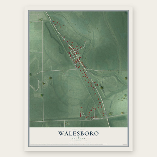 Walesboro, Indiana map print, the full design