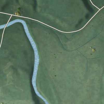 Second close-up of the map of Wallace, Indiana print showing more streets and buildings