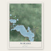 Wawasee, Indiana map print, the full design