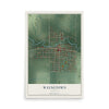 Map of Waynetown, Indiana, 12 x 18 inch unframed archival matte print