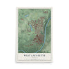 Map of West Lafayette, Indiana, 12 x 18 inch unframed archival matte print