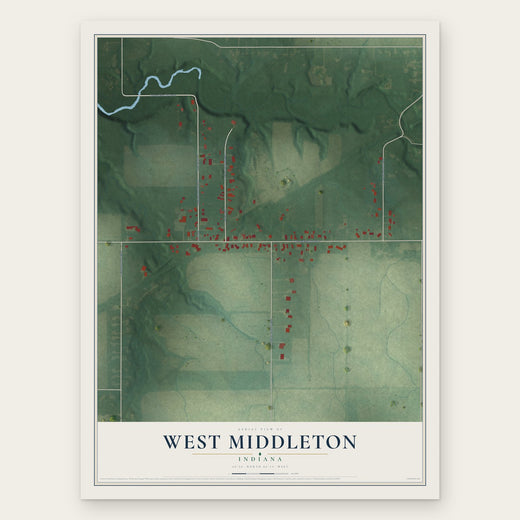 West Middleton, Indiana map print, the full design