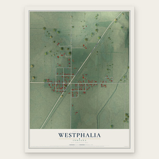 Westphalia, Indiana map print, the full design