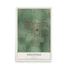 Map of Wheatfield, Indiana, 12 x 18 inch unframed archival matte print