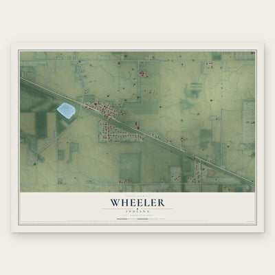 Wheeler, Indiana map print, the full design