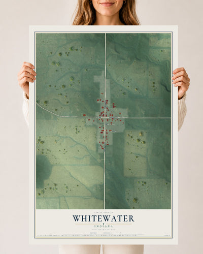 Map of Whitewater, Indiana, 24 x 36 inch unframed archival matte print