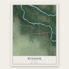 Windsor, Indiana map print, the full design