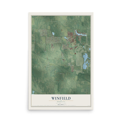 Map of Winfield, Indiana, 12 x 18 inch unframed archival matte print