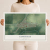 Map of Zanesville, Indiana, 12 x 18 inch unframed archival matte print