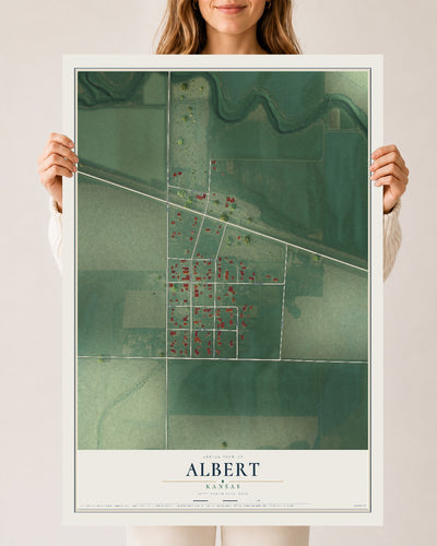 Map of Albert, Kansas, 24 x 36 inch unframed archival matte print