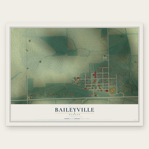 Baileyville, Kansas map print, the full design