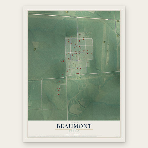 Beaumont, Kansas map print, the full design