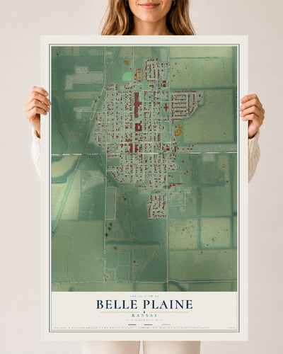 Map of Belle Plaine, Kansas, 24 x 36 inch unframed archival matte print