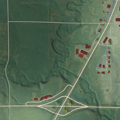 Second close-up of the map of Belleville, Kansas print showing more streets and buildings