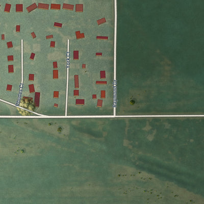 Second close-up of the map of Bentley, Kansas print showing more streets and buildings