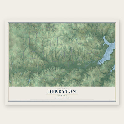 Berryton, Kansas map print, the full design