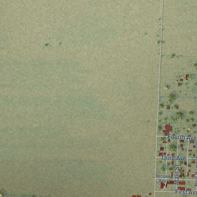 Close-up of the map of Big Bow, Kansas print showing street and building detail