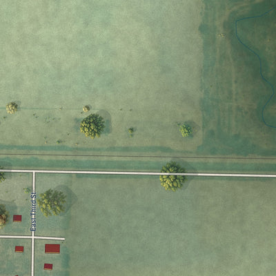 Second close-up of the map of Bison, Kansas print showing more streets and buildings