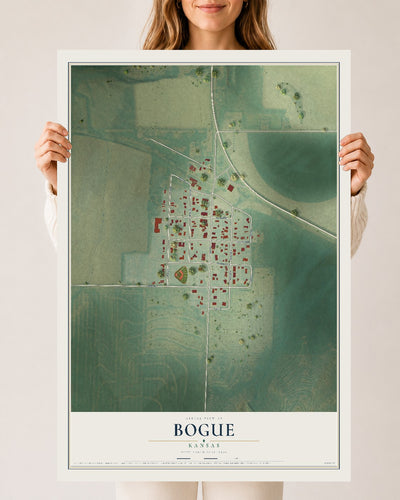 Map of Bogue, Kansas, 24 x 36 inch unframed archival matte print