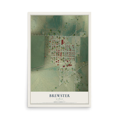 Map of Brewster, Kansas, 12 x 18 inch unframed archival matte print